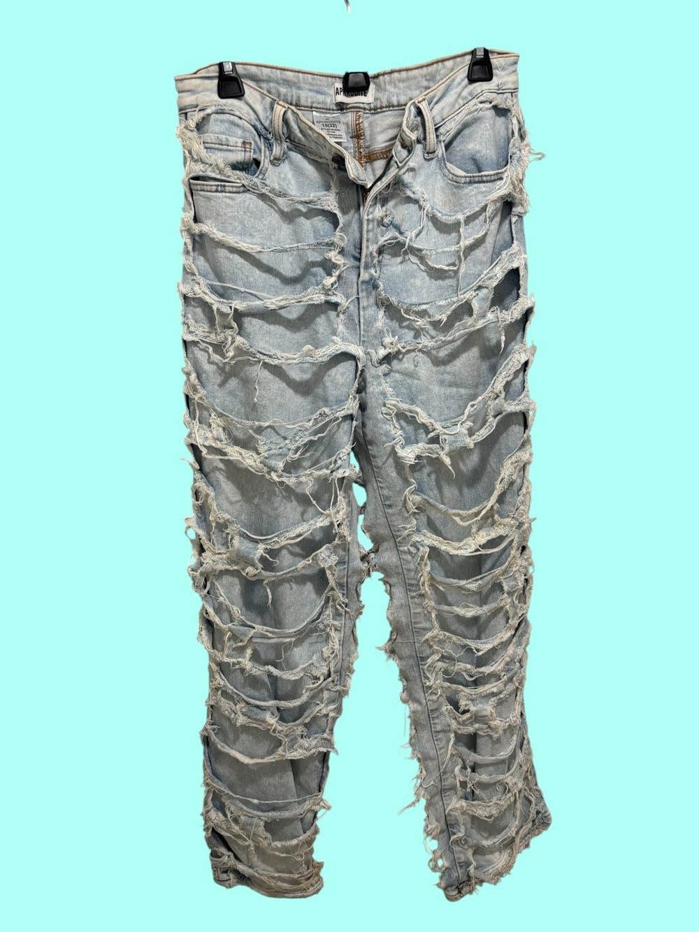 Aphrodite Light Blue Distressed Women's Jeans Size 15/32
